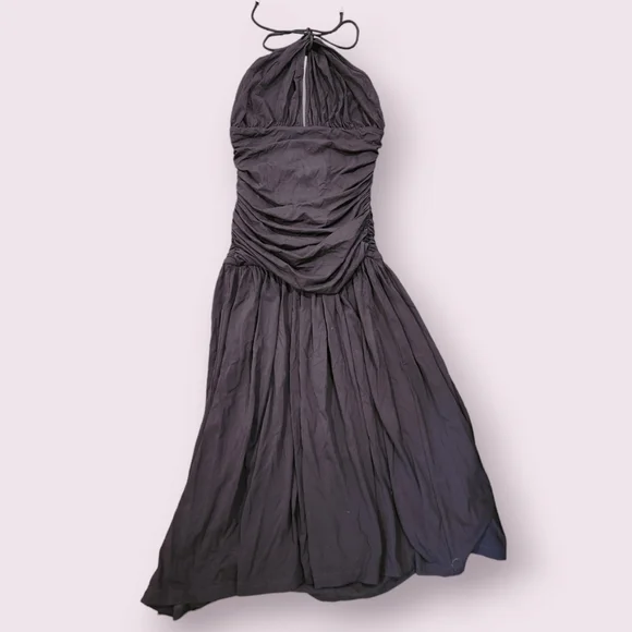 Celine | Dresses | 9s Vintage Celine Rare Black Halter Ruched Dress |  Poshmark